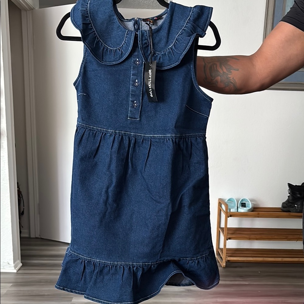 Dolls Kill Navy Blue Midi Dress